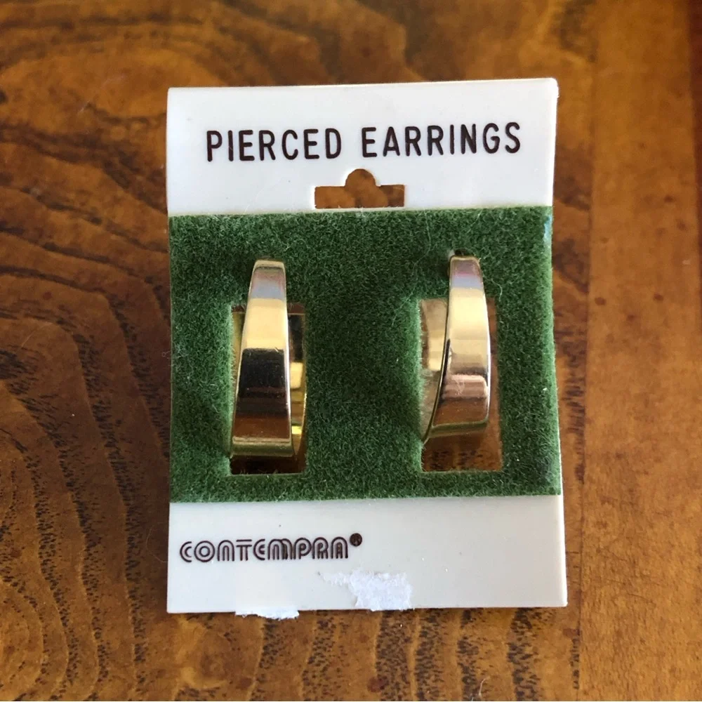 Contempra gold plated pierced hoop earrings